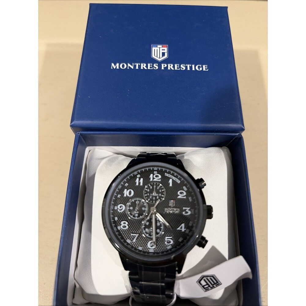 Montres Prestige 44MM MPW-0322 Mens Watch Black New In Box